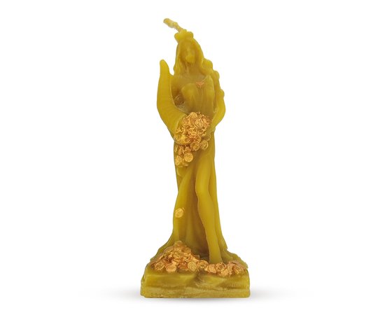 Изображение  Beeswax decorative candle "Fortune" yellow, 13 cm