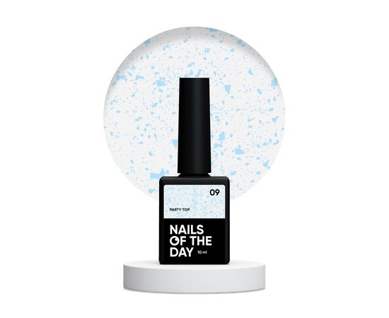 Изображение  Nails of the Day Party top 09 – топ с голографической слюдой, 10 мл, Объем (мл, г): 10, Цвет: 09