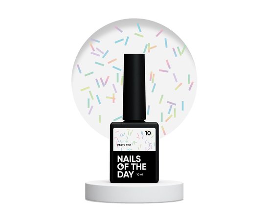 Изображение  Nails of the Day Party top 10 – топ с голографическими палочками, 10 мл, Объем (мл, г): 10, Цвет: 10