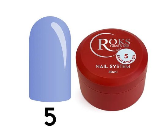 Изображение  Жидкий акрил-гель Roks Light Acryl Gel №5, 30 мл, Объем (мл, г): 30, Цвет: 05