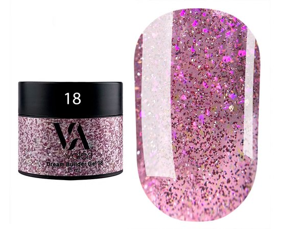 Изображение  Gel for nails with shimmer Valeri Dream Builder Gel No. 18, 15 ml, Volume (ml, g): 15, Color: 18