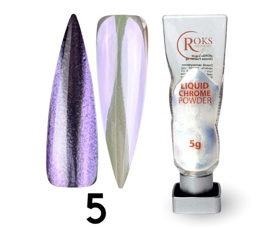 Изображение  Жидкая втирка для ногтей Roks Liquid Chrome Powder №5, 5 г, Объем (мл, г): 5, Цвет: 05