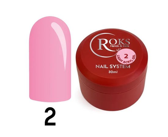 Изображение  Жидкий акрил-гель Roks Light Acryl Gel №2, 30 мл, Объем (мл, г): 30, Цвет: 02