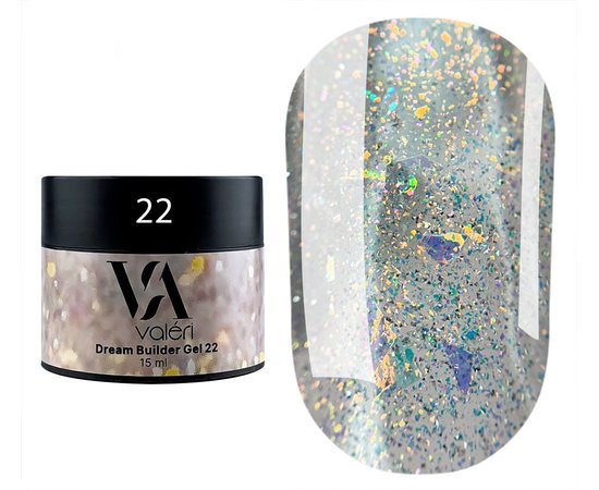 Изображение  Gel for nails with shimmer Valeri Dream Builder Gel No. 22, 15 ml, Volume (ml, g): 15, Color: 22