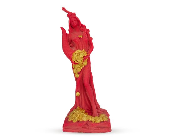 Изображение  Beeswax decorative candle "Fortune" red, 13 cm