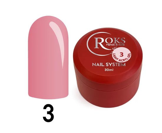 Изображение  Roks Light Acryl Gel №3, 30 ml, Volume (ml, g): 30, Color: 3