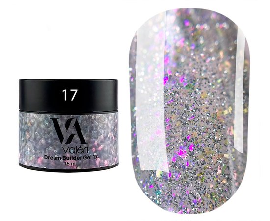 Изображение  Gel for nails with shimmer Valeri Dream Builder Gel No. 17, 15 ml, Volume (ml, g): 15, Color: 17