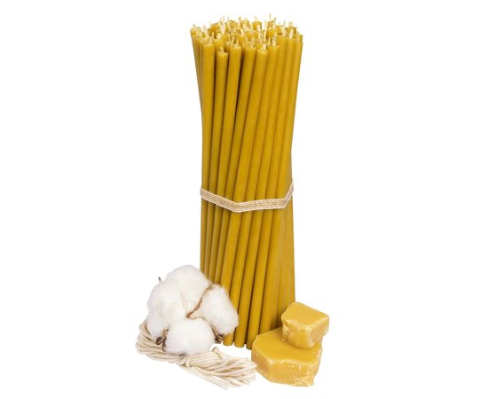 Изображение  Church candle made of beeswax №80 diameter 6.1 mm, 18.5 cm, 1pc, Quantity per package (pcs): 1