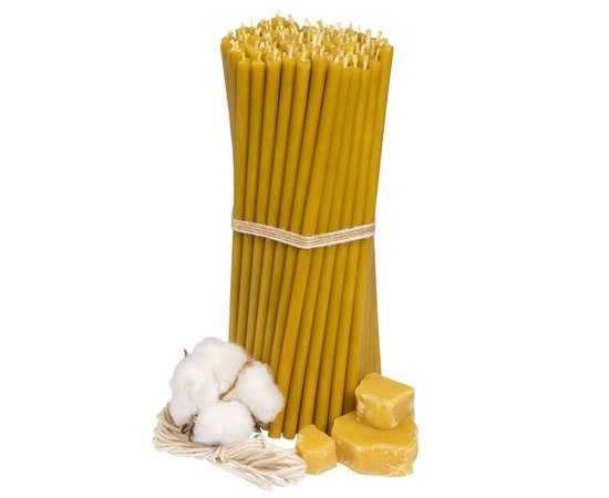 Изображение  Church candle made of beeswax №80 diameter 6.1 mm, 18.5 cm, 50pcs, Quantity per package (pcs): 50