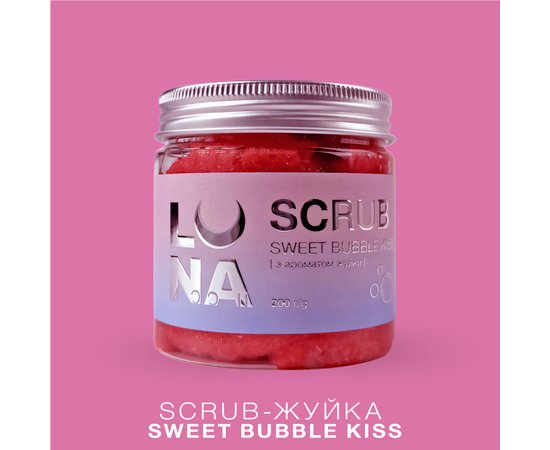 Изображение  Скраб для рук и ног с ароматом жвачки LUNAMoon Scrub Sweet Bubble Kiss, 200 г