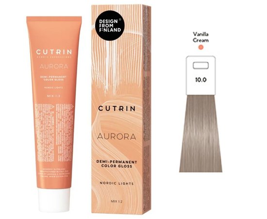 Изображение  Semi-permanent hair dye Cutrin Aurora Nordic Lights 10.0 Vanilla Cream (vanilla cream), 60 ml, Volume (ml, g): 60, Color: 10.0