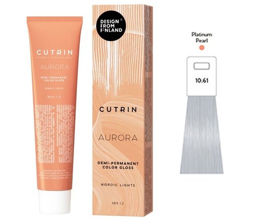 Изображение  Semi-permanent hair dye Cutrin Aurora Nordic Lights 10.61 Platinum Pearl (platinum pearl), 60 ml, Volume (ml, g): 60, Color: 10.61