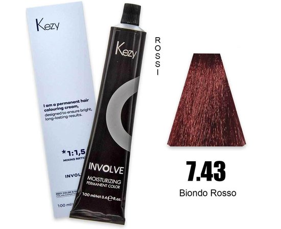 Зображення  Крем-фарба для волосся Kezy Involve Color 7.60 Red Blond (блонд червоний), 100 мл, Об'єм (мл, г): 100, Колір: 7.60