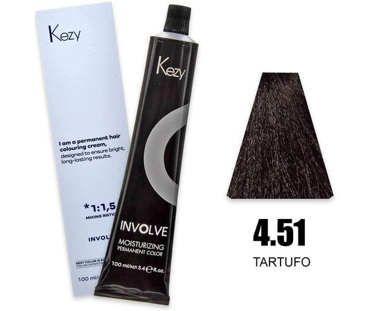 Изображение  Крем-краска для волос Kezy Involve Color 4.51 Truffle (трюфель), 100 мл, Объем (мл, г): 100, Цвет: 4.51