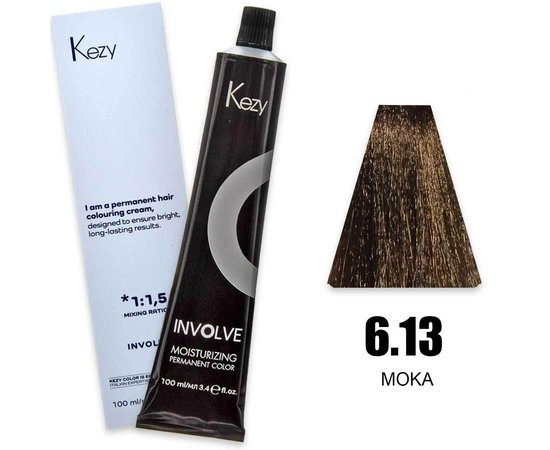 Изображение  Cream hair dye Kezy Involve Color 6.13 Moka, 100 ml, Volume (ml, g): 100, Color: 6.13