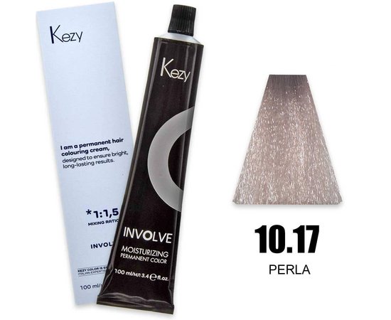 Зображення  Крем-фарба для волосся Kezy Involve Color 10.17 Pearl (перлина), 100 мл, Об'єм (мл, г): 100, Колір: 10.17