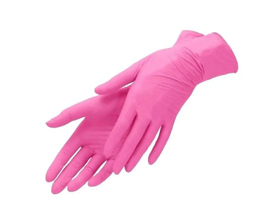 Изображение  Non-sterile powder-free nitrile gloves pink, 100 pcs, S