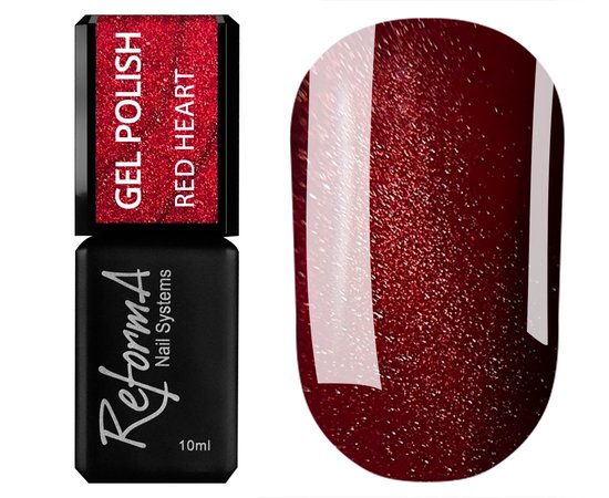 Изображение  ReformA Gel Polish Silk Cats Red Heart, 10 ml, Volume (ml, g): 10, Color: Red Heart