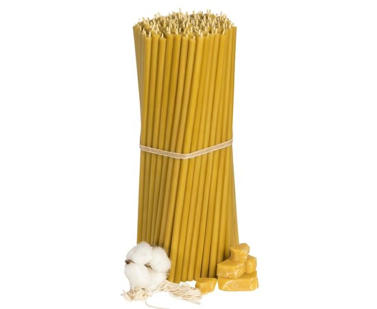 Изображение  Church candle made of beeswax №30 diameter 8.5 mm, 29.5 cm, 100pcs, Quantity per package (pcs): 100