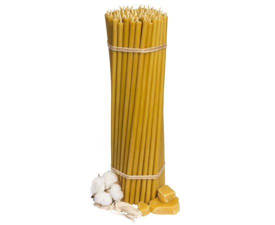 Изображение  Church candle made of beeswax №30 diameter 8.5 mm, 29.5 cm, 50pcs, Quantity per package (pcs): 50