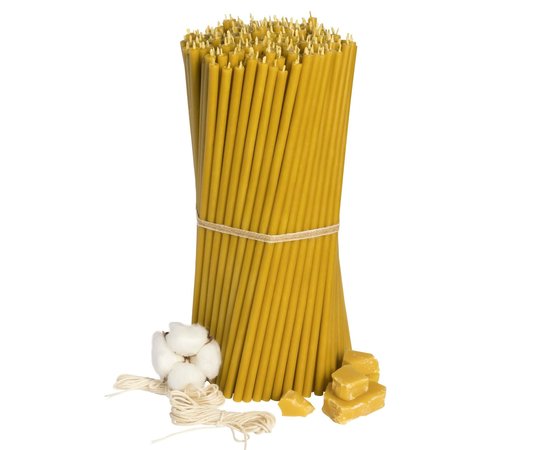 Изображение  Church candle made of beeswax №40 diameter 7.15 mm, 26.5 cm, 100 pcs, Quantity per package (pcs): 100