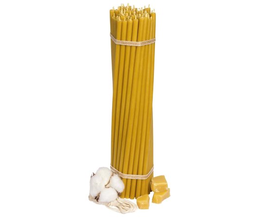 Изображение  Church candle made of beeswax №40 diameter 7.15 mm, 26.5 cm, 10 pcs, Quantity per package (pcs): 10