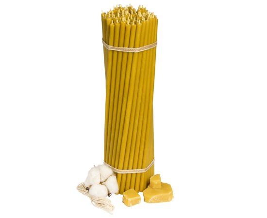 Изображение  Church candle made of beeswax №40 diameter 7.15 mm, 26.5 cm, 50 pcs, Quantity per package (pcs): 50