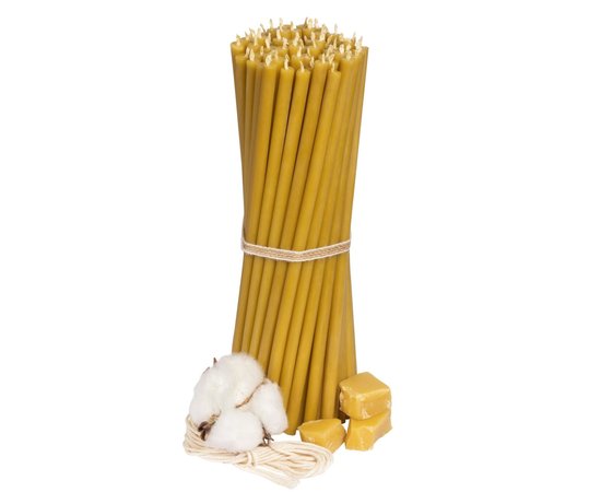 Изображение  Church candle made of beeswax №60 diameter 6.6 mm, 20.5 cm, 1 pc, Quantity per package (pcs): 1