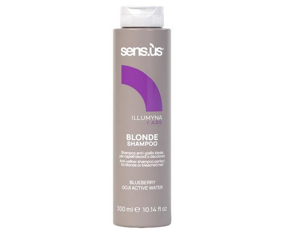 Изображение  Anti-yellowness shampoo for light hair Sens.ùs Illumyna Blonde Shampoo, 300 ml, Volume (ml, g): 300