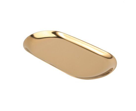 Изображение  Metal straight tool tray Oval-M 8.5x17.5 cm, gold