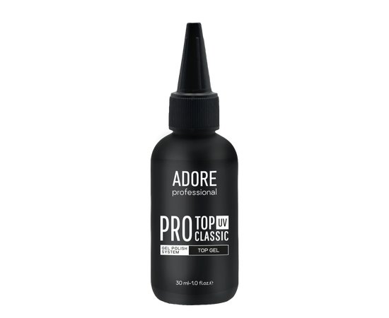 Зображення  Глянцевий топ для світлих відтінків гель-лаку Adore Professional Сlassic Top UV, 30 мл, Об'єм (мл, г): 30