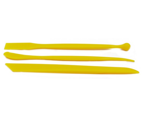 Изображение  Plastic spatula for depilation yellow - Set of 3 pieces