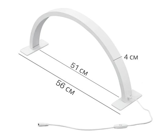 Изображение 3 Бестеневая LED лампа-полумесяц М55 (56 см.) для освещения рабочего места (настольная), 50 Вт. Белый