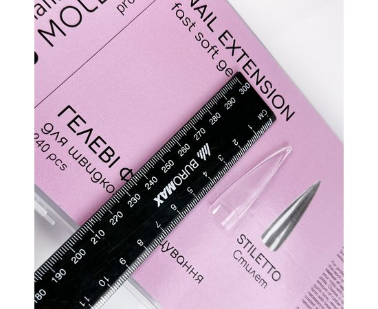 Изображение 2 Формы-типсы гелевые для наращивания ногтей Nails Molekula Стилет, 240 шт