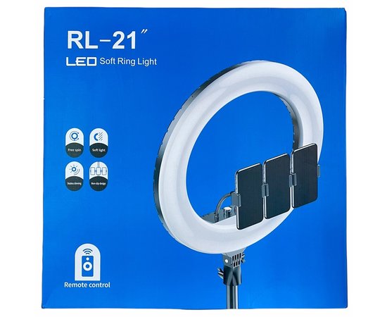 Изображение 8 Кольцевая LED лампа RL-21 на 65Вт. (54 см.), со штативом, 3 креплениями, пульт, сумка
