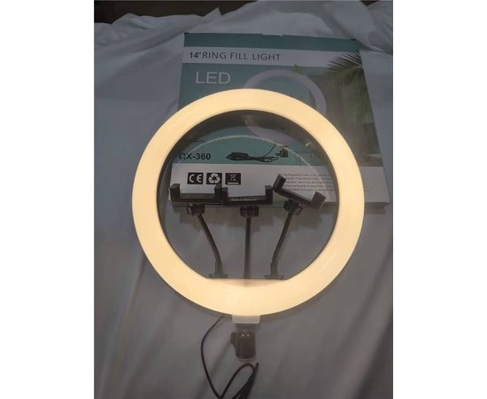 Изображение 5 Кольцевая LED лампа QX-360 на 20 Вт. (36см.), со штативомта креплениями для телефона, на USB