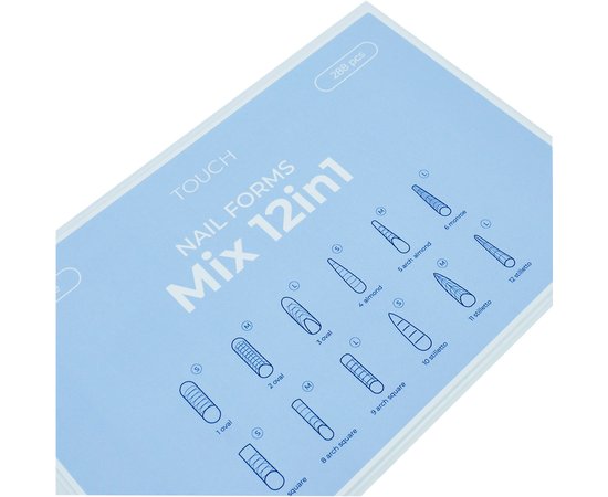 Изображение 5 Верхние формы+молды Touch Nail Forms Mix 12 in 1+Mold, 288 шт
