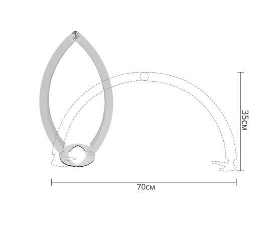 Изображение 4 Бестеневая  складная LED лампа-полумесяц HD-M10X (65 см.) для освещения рабочего места (настольная), 40 Вт. Белый