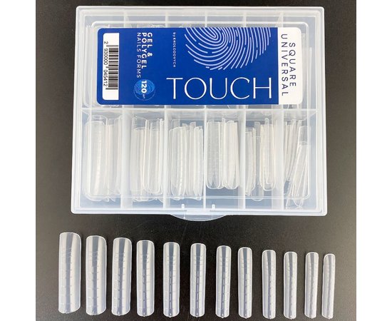 Изображение 2 Верхние формы для наращивания ногтей Touch Nails Forms Square Universa, 120 шт