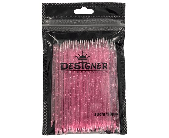 Изображение 2 Reusable Plastic (Orange) Designer Cuticle Sticks, 10 cm, 50 pcs/pack. Pink