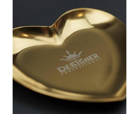 Изображение 2 Metal tray (9.3x9.3 cm) "Heart" Designer - for storing tools and decor Gold - H