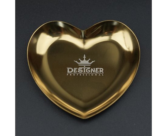 Изображение 3 Metal tray (9.3x9.3 cm) "Heart" Designer - for storing tools and decor Gold - H