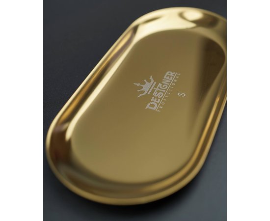 Изображение 2 Metal flat tray Designer (size - 18 x 8.7 cm) for storing tools and decor - S Gold