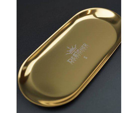 Изображение 3 Metal flat tray Designer (size - 18 x 8.7 cm) for storing tools and decor - S Gold