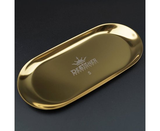 Изображение 4 Metal flat tray Designer (size - 18 x 8.7 cm) for storing tools and decor - S Gold