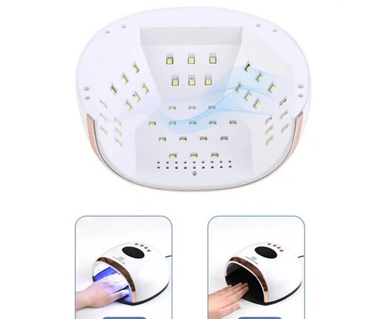 Изображение 3 UV/LED лампа T12 для сушки гель лака и геля LED с дисплеем 158 Вт. Белый