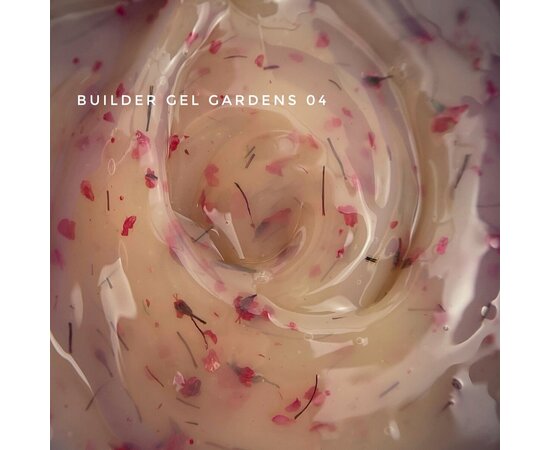 Зображення 2 Моделюючий гель з сухоцвітами Touch Builder Gel Gardens №04, 15 мл, Об'єм (мл, г): 15, Варіант: 04
