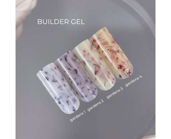 Зображення 3 Моделюючий гель з сухоцвітами Touch Builder Gel Gardens №04, 15 мл, Об'єм (мл, г): 15, Варіант: 04
