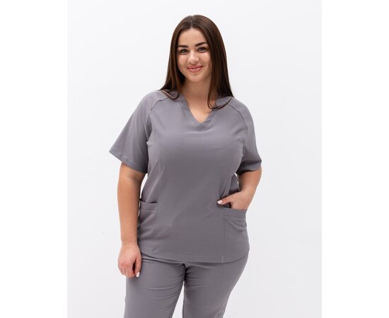 Зображення 2 Медичний хірургічний костюм жіночий Аризона сірий +SIZE р. 58, "БІЛИЙ ХАЛАТ" 505-328-924, Розмір: 58, Колір: сірий