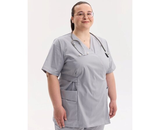 Зображення 2 Медичний костюм жіночий Кіото сірий +SIZE р. 58, "БІЛИЙ ХАЛАТ" 571-328-679, Розмір: 58, Колір: сірий
